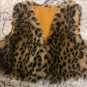 Leopard Print Faux Fur Kids Vest